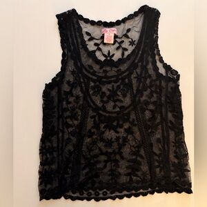 Candie's Black Floral Crochet Lace Sleeveless Camisole